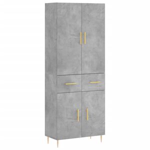 vidaXL Skř&iacute;ň highboard betonově &scaron;ed&aacute; 69,5x34x180 cm kompozitn&iacute; dřevo