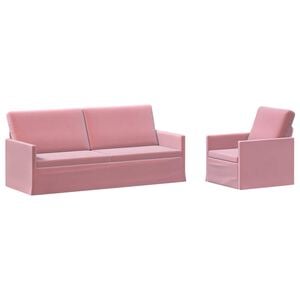vidaXL Set pohovek 2 pcs Růžov&aacute; Samet