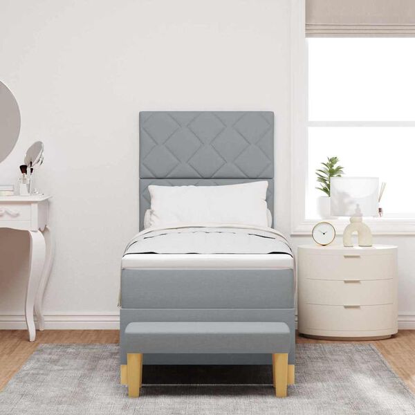 vidaXL Postel s boxspringem s matrac&iacute; Světle &scaron;ed&aacute; 80 x 200 cm textil