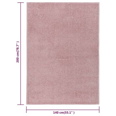 vidaXL Koberec s krátkým vlasem 140 x 200 cm růžový