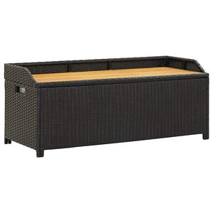 vidaXL Zahradn&iacute; lavice s &uacute;ložn&yacute;m prostorem 120 cm polyratan čern&aacute;