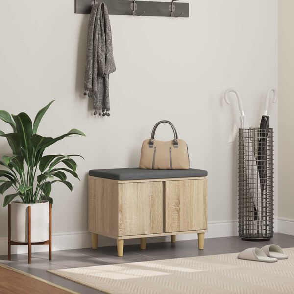 vidaXL Chodbičkov&aacute; lavice s pol&scaron;t&aacute;řem Sonoma dub 60 x 38 x 46 cm