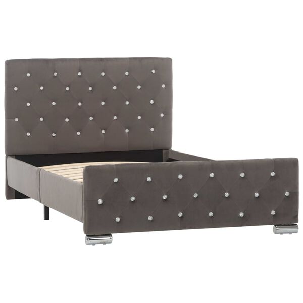 vidaXL Rám postele šedý samet 100 x 200 cm