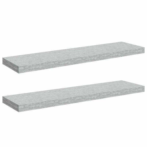 vidaXL Plovouc&iacute; n&aacute;stěnn&eacute; police 2 ks betonově &scaron;ed&eacute; 90x23,5x3,8 cm MDF
