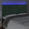 vidaXL Čelo postele s LED tmavě zelen&aacute; 180x5x118/128 cm samet