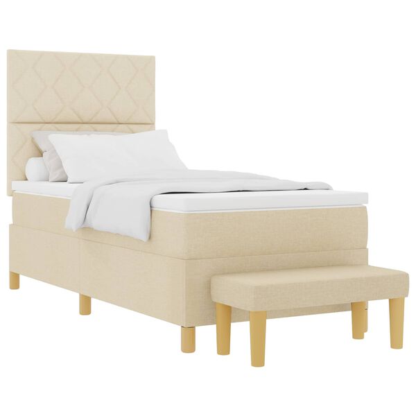 vidaXL Postel s boxspringem s matrac&iacute; Kr&eacute;mov&aacute; 100 x 200 cm textil