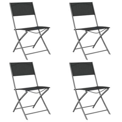 vidaXL Skládací venkovní židle 4 ks černé ocel a textilen