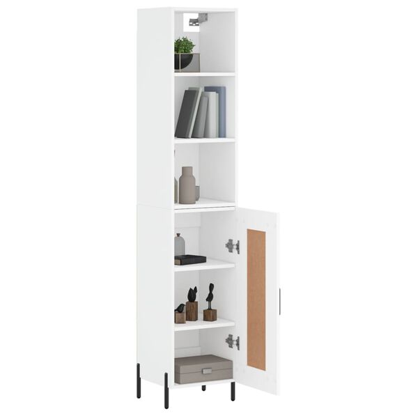 vidaXL Skř&iacute;ň highboard b&iacute;l&aacute; 34,5 x 34 x 180 cm kompozitn&iacute; dřevo