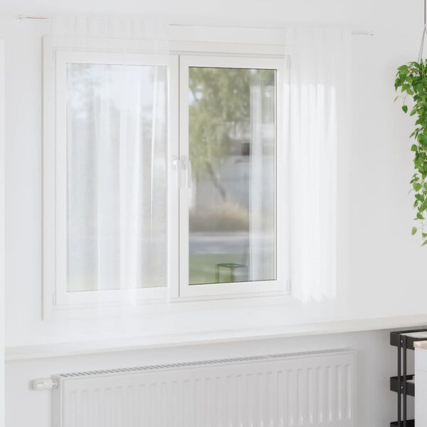 vidaXL Voile Z&aacute;clona se z&aacute;clonami 2 pcs B&iacute;l&aacute; 175 x 140 cm Polyester