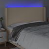 vidaXL Čelo postele s LED kr&eacute;mov&eacute; 203 x 16 x 118/128 cm textil
