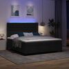 vidaXL Postel s boxspringem s matrac&iacute; s LED Čern&aacute; 180 x 200 cm textil