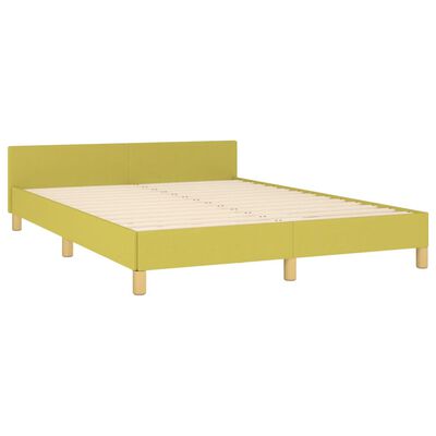 vidaXL Rám postele s čelem zelený 140 x 200 cm textil