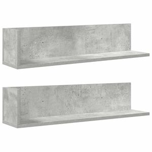 vidaXL N&aacute;stěnn&eacute; police 2 ks betonově &scaron;ed&eacute; 75 x 16,5 x 16,5 cm kompozit