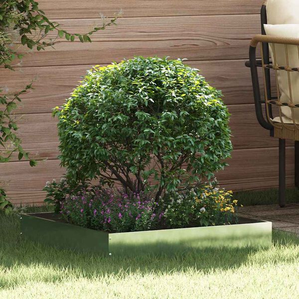 vidaXL Okraj tr&aacute;vn&iacute;ku Stř&iacute;brn&aacute; 60 x 60 x 13 cm Pozinkovan&aacute; ocel