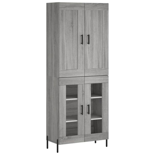vidaXL Skříň highboard šedá sonoma 69,5 x 34 x 180 cm kompozitní dřevo