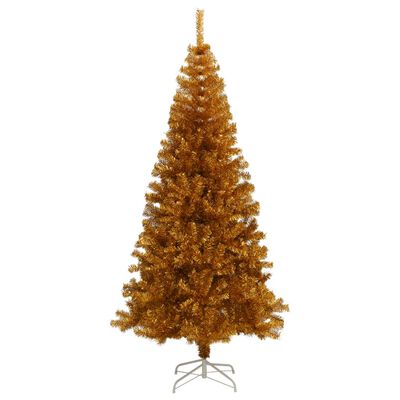 vidaXL Umělý vánoční stromek se stojanem zlatý 210 cm PET