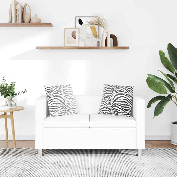 vidaXL 2místná pohovka umělá kůže bílá