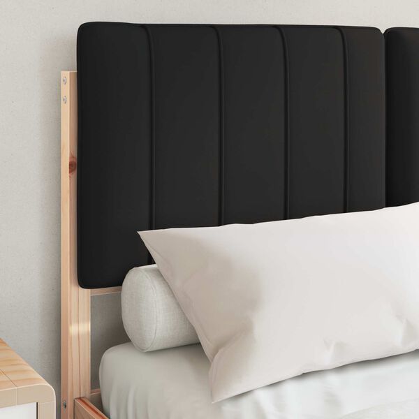 vidaXL Rám postele s čalouněným čelem s čelo Černá 120 x 190 cm