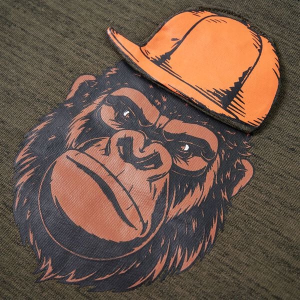 Dětsk&aacute; mikina tmavě khaki melanž 104