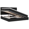 vidaXL Postel s &uacute;ložn&yacute;m prostorem a LED osvětlen&iacute;m Čern&aacute; 200 x 200 cm