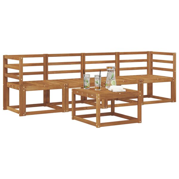 vidaXL Venkovn&iacute; pohovkov&aacute; souprava 5 pcs Př&iacute;rodn&iacute;