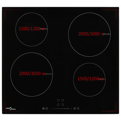 vidaXL Indukční deska 4 varné zóny dotykové ovládání sklo 7 000 W