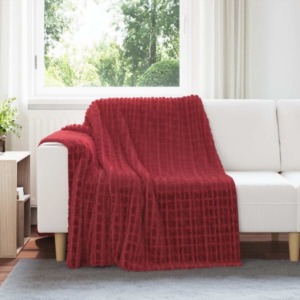vidaXL Plažov&aacute; deka Bordeaux červen&aacute; 200 x 150 cm Fleece