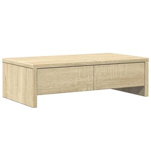vidaXL Stojan na monitor se z&aacute;suvkami dub sonoma 50x27x15 cm kompozit