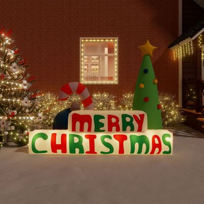 vidaXL Nafukovací dekorace Merry Christmas s LED diodami 197 cm