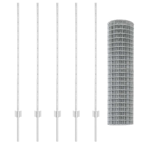 vidaXL Plot s sloupkem Stř&iacute;brn&aacute; 1,2 x 10 m Ocel