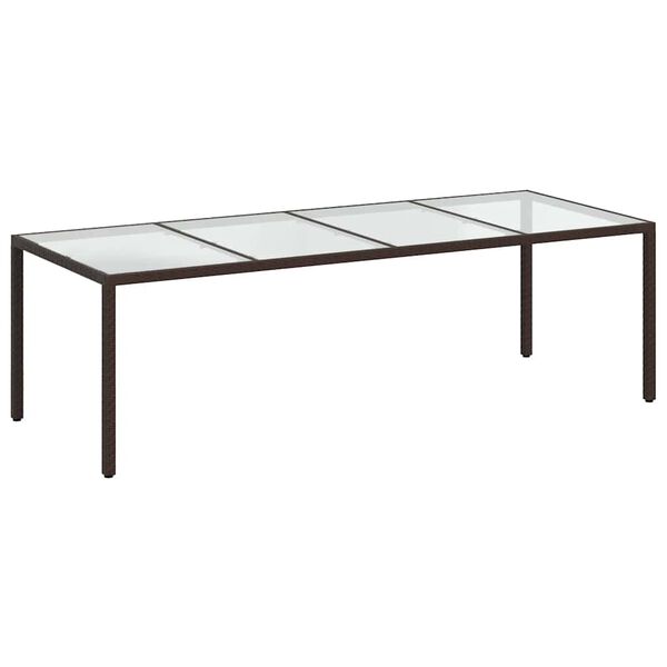 vidaXL 11d&iacute;ln&yacute; zahradn&iacute; j&iacute;deln&iacute; set s podu&scaron;kami hněd&yacute; polyratan a sklo