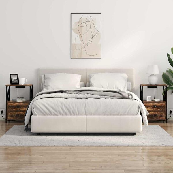 vidaXL Nočn&iacute; skř&iacute;ňka Kouřov&yacute; dub 40 x 31 x 60 cm kompozitn&iacute; dřevo