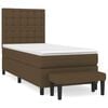 vidaXL Box spring postel s matrac&iacute; tmavě hněd&aacute; 90x190 cm textil