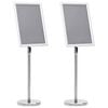 vidaXL Stojany na plak&aacute;ty 2 pcs Stř&iacute;brn&aacute; 45 x 32,7 x 108 cm Hlin&iacute;k