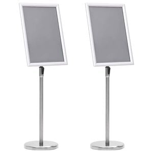 vidaXL Stojany na plak&aacute;ty 2 pcs Stř&iacute;brn&aacute; 45 x 32,7 x 108 cm Hlin&iacute;k