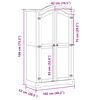 vidaXL Šatní skříň Corona 102 x 52 x 186 cm masivní borové dřevo