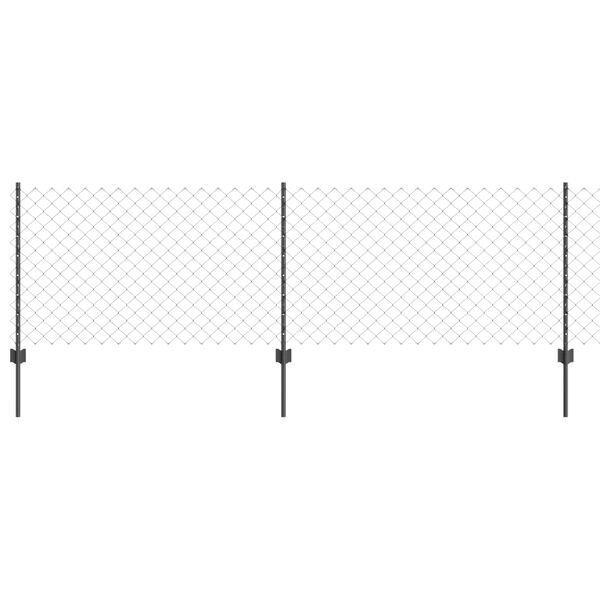 vidaXL Plot s sloupkem &Scaron;ed&aacute; 0,8 x 10 m Ocel a PVC