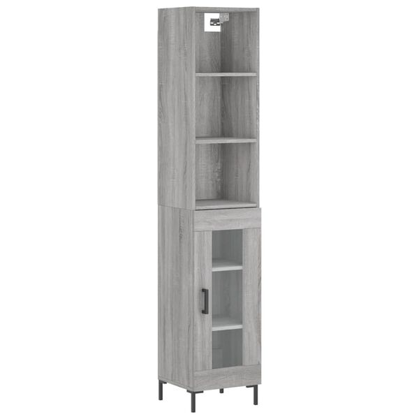 vidaXL Skř&iacute;ň highboard &scaron;ed&aacute; sonoma 34,5 x 34 x 180 cm kompozitn&iacute; dřevo