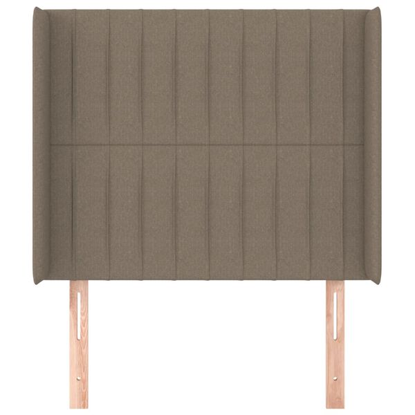 vidaXL Čelo postele typu ušák taupe 83x16x118/128 cm textil