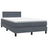 vidaXL Box spring postel s matrac&iacute; tmavě &scaron;ed&aacute; 120x210 cm samet