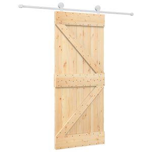 vidaXL Posuvn&eacute; dveře 85 x 210 cm Masivn&iacute; borov&eacute; dřevo (neupraven&eacute;)
