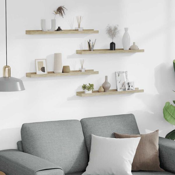 vidaXL N&aacute;stěnn&eacute; police 4 ks dub sonoma 60 x 9 x 3 cm