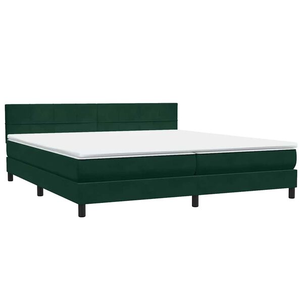 vidaXL Box spring postel s matrac&iacute; tmavě zelen&aacute; 180x220 cm samet