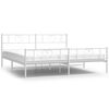 vidaXL Kovov&yacute; r&aacute;m postele s hlavov&yacute;m a nožn&iacute;m čelem b&iacute;l&yacute; 183 x 213 cm