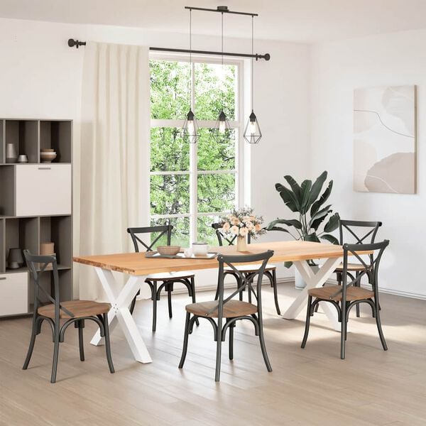 vidaXL Nohy k j&iacute;deln&iacute;mu stolu ve tvaru X, 2 ks, b&iacute;l&eacute;, 90 x (72-73) cm, ocel