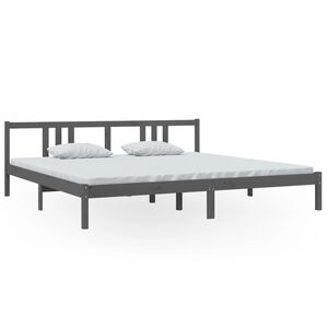 vidaXL R&aacute;m postele &scaron;ed&yacute; masivn&iacute; dřevo 200 x 200 cm