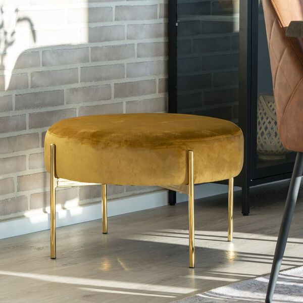 House Nordic Puf Evie hořčicově žlut&yacute;