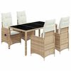 vidaXL 5d&iacute;ln&yacute; zahradn&iacute; bistro set s podu&scaron;kami b&eacute;žov&yacute; polyratan