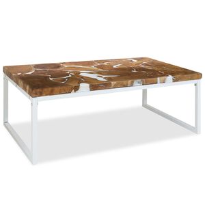 vidaXL Konferenčn&iacute; stolek teak a pryskyřice 110 x 60 x 40 cm
