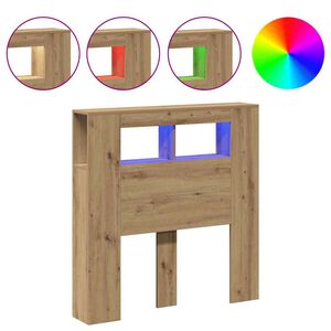 vidaXL Čelo postele LED dub artisan 100x18,5x103,5 cm kompozitn&iacute; dřevo